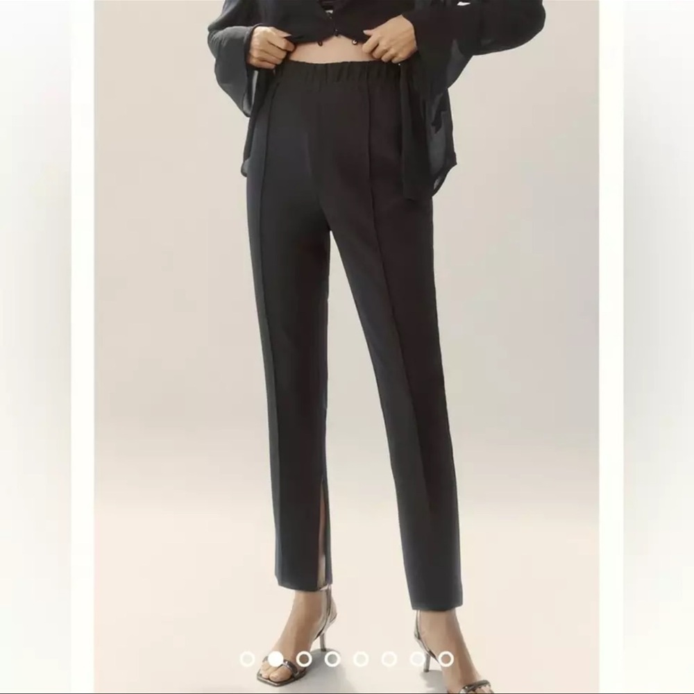 Anthropologie Zip Ankle‎ Dress Pants XL Black Capsule Minimalist Travel Preppy
